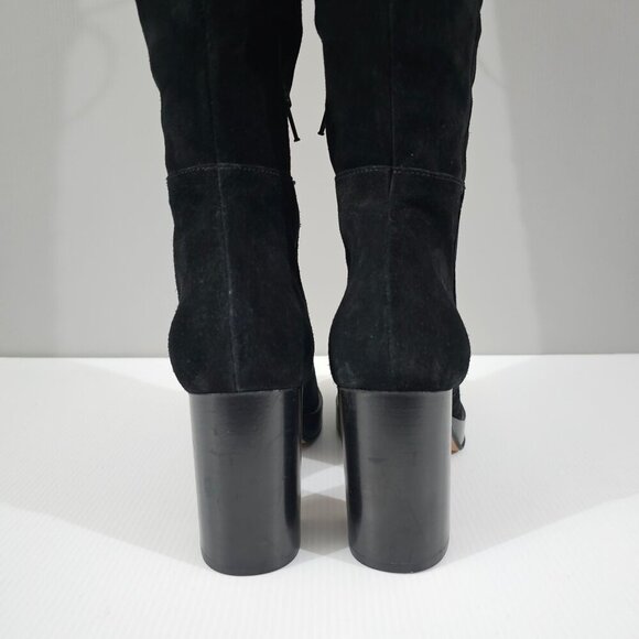 Free People Echo Over The Knee Boot Womens EU 41 Black Suede Tall Block Heel - Picture 9 of 15